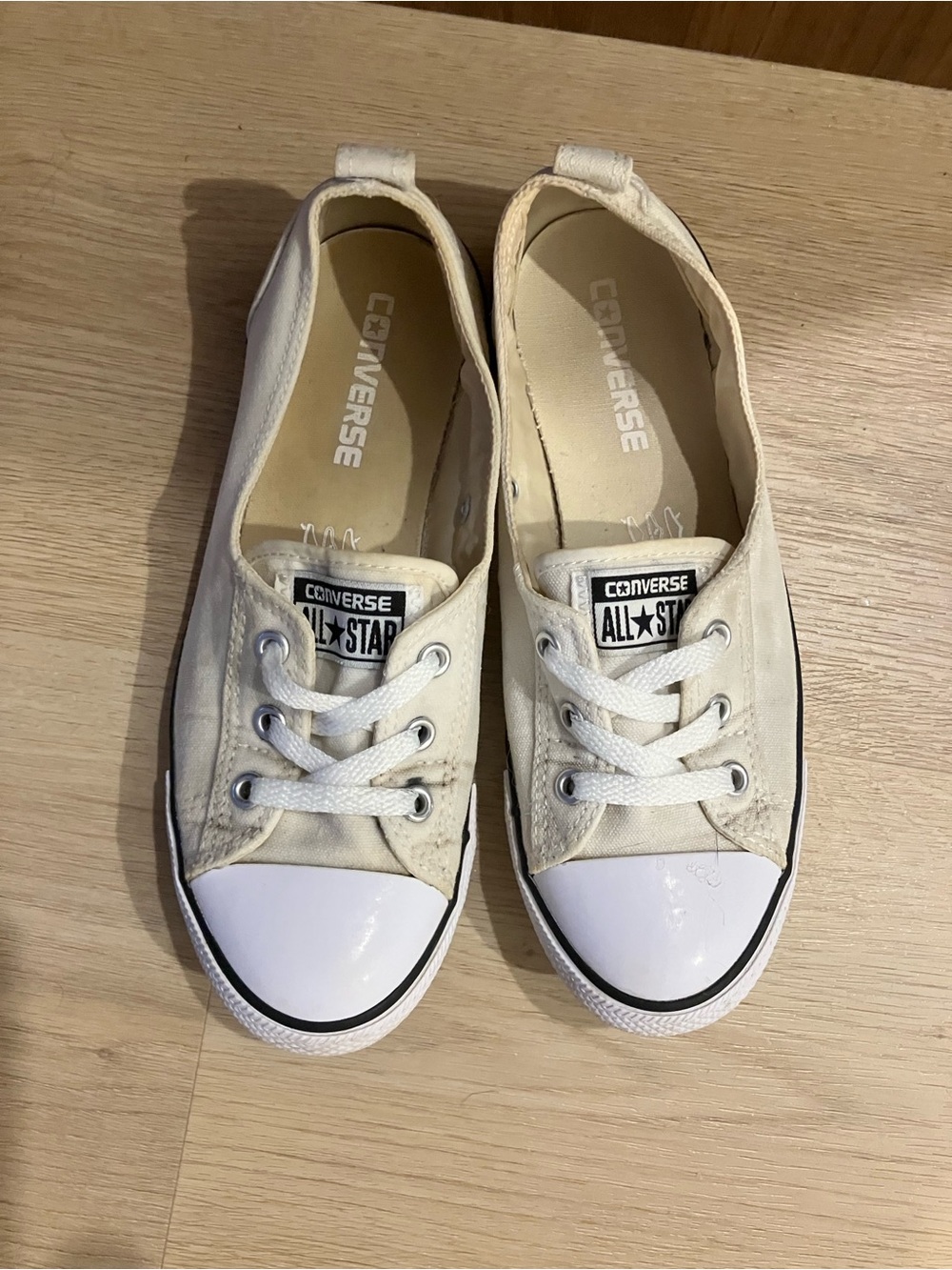 Converse Low Top Ballet Style Slip-on Sneakers - Off-White